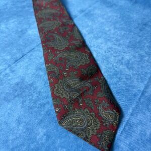 Woolf Brothers John Comfort Paisley Silk Tie‎ Made in England Burgundy